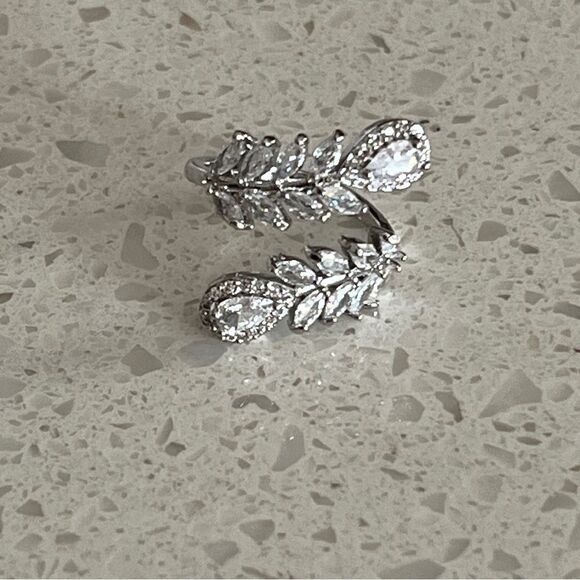 Water Drop Shape Cubic Zirconia stainless steel Ring - Picture 7 of 10